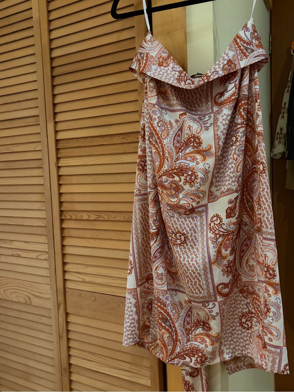 Lulus Paisley & Floral Print wrap skirt in Cream and Orange